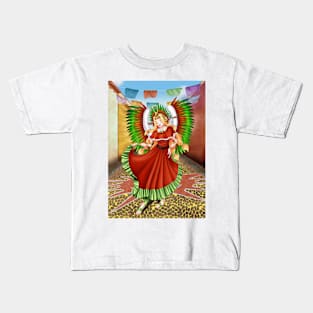 Christmas Quetzalcoatl Dress Background Kids T-Shirt